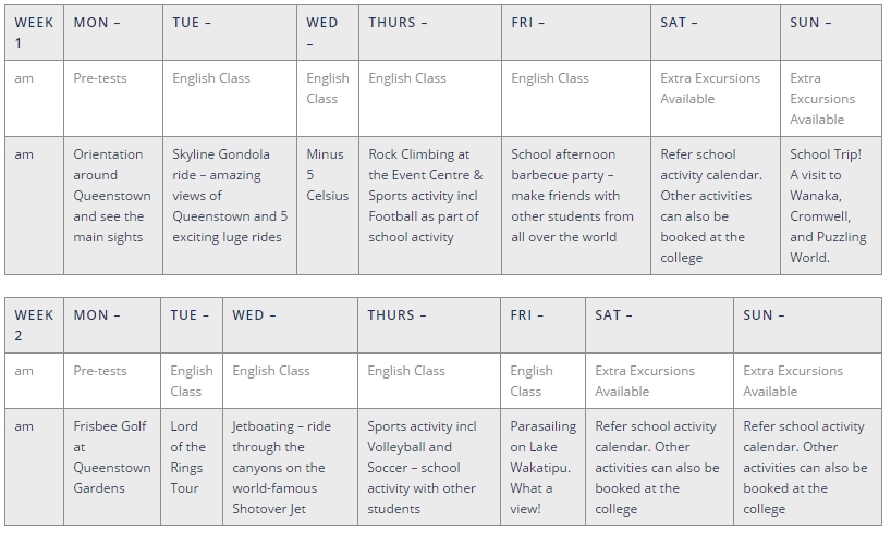 Southern Lakes English College Acitivity